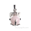 Joyería elegante Cuarzo Perla Elefante Colgante Chicas